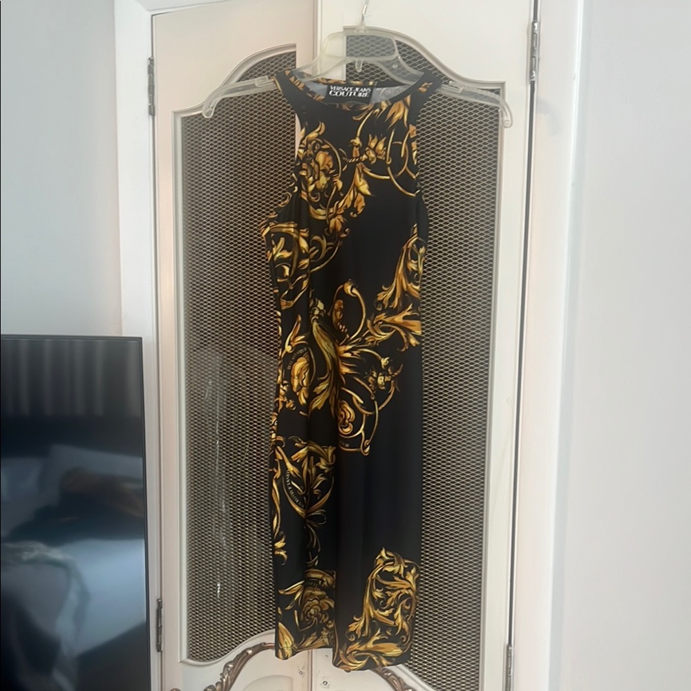 Versace Black and Gold Mini Dress